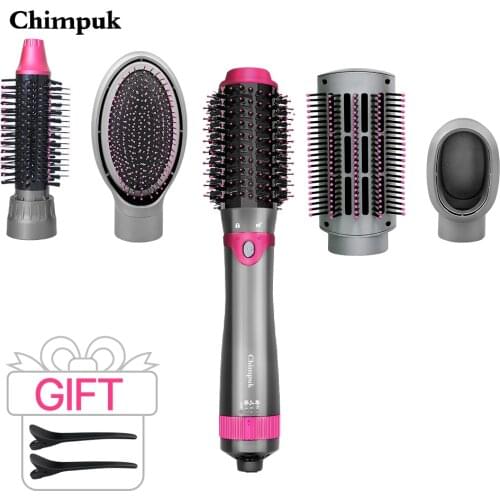 1000W Hair Dryer Hot Air Brush Styler and Volumizer Hair Straightener Curler Comb One Step Electric Ion Blow Dryer Brush