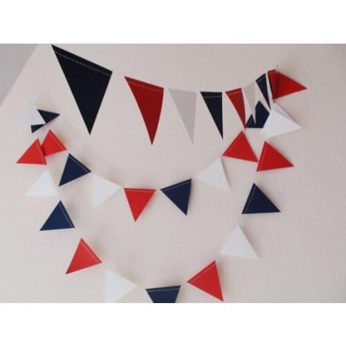 Red White Blue paper 10ft banners, flag garland, Nautical garland, Party decoration, nursery decor, baby shower decorations