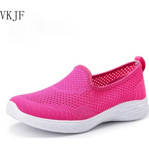 Summer Shoes for Women Knitting Breathable Womens Loafers 2021 Flat Ballet Light Vulcanized Sneakers Spring Ladies Sock Shoes
