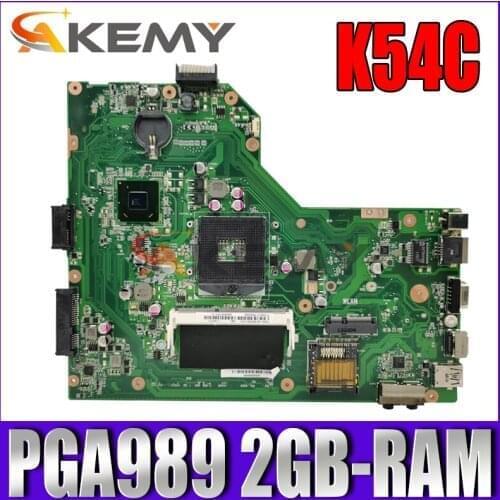 Akemy K54C Laptop motherboard for ASUS X54C original mainboard 2GB-RAM PGA989