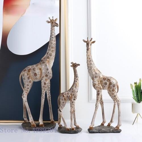 Simulation Animal Giraffe Family Giraffe Ornaments Animal Sculpture Modern Home Decoration Accessories Handicraft Furnishings