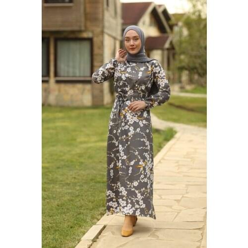 Muslim Dress 2021 Summer Fashion Red Grey Navy Blue Black Lilac Orange Yellow Women Hijabs Ethnic Pattern Authentic Abaya