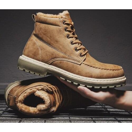 Men Snow Boots Winter Warm Outdoor Snow Walking Ankle Boots 2020 New Winter Male Comfortable Warm Casual Winter Shoes Men Boots