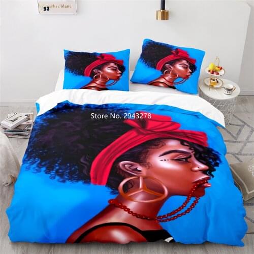 Home Textile Girl Series Pattern Blue Red Duvet Quilt Cover Pillowcase Bedding Set Children Adult Bedroom Decor Color Print