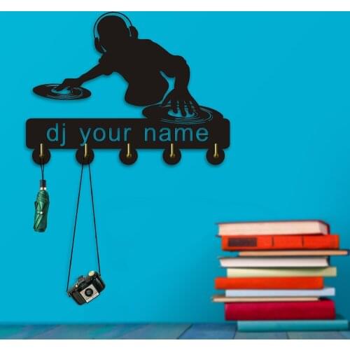 Customize Name Clothes Hook Door Wall Hook DJ Theme Coat Hanger Handbag Bathroom Kitchen Toliet Wall Hangers Keys Holder