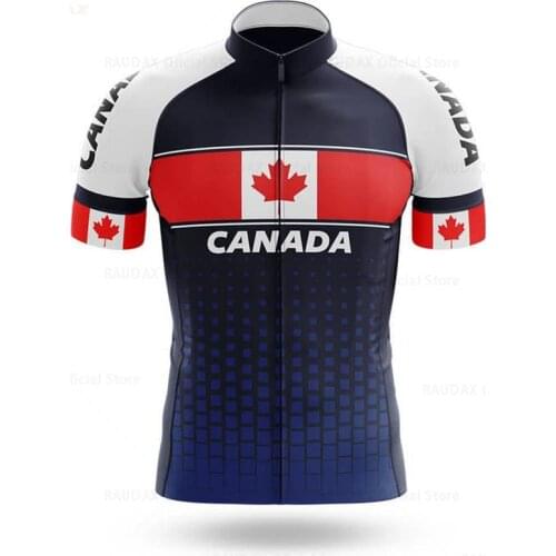 Canada 2020 New Summer Cycling Jersey Breathable Team Racing Sport Bicycle Jersey Simple Mens Cycling Clothing Short Bike Jersey