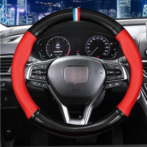 MIDOON Genuine Leather car steering wheel braid for Honda Civic Old Civic 2006-2011/Custom made auto Steering wheel cover