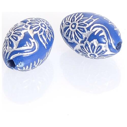 Wholesale 11x15MM Vintage Inspired Ethnic Acrylic Antique Design Spacer Oval Beads For Jewelry Handmade DIY Making Accessories