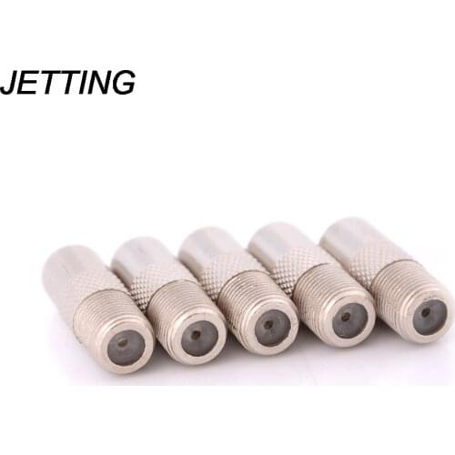 JETTING 5pcs Aluminium Alloy F type Socket to Coax RF IEC Aerial Plug Male Adapter Twist On Connector