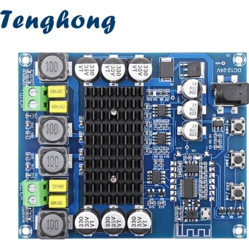 Tenghong 1PCS TPA3116D2 Amplifier Board Bluetooth 5.0 Dual-Channel Stereo High Power Digital Audio Power 2*50W To Speaker DIY