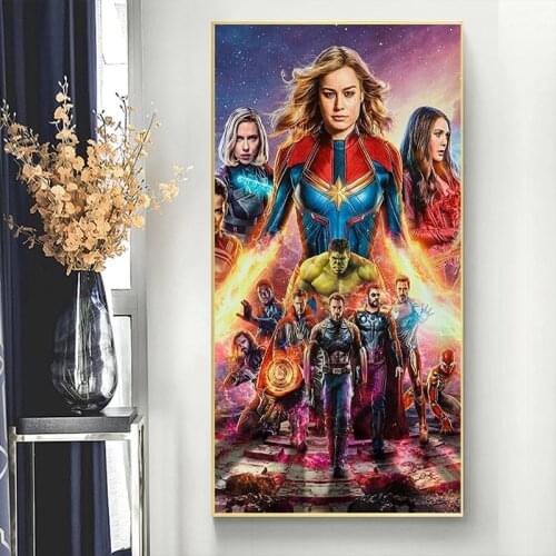 Avengers: Endgame Marvel Comics Movie Posters Superhero Iron Man Hulk Fashion Print Canvas Painting Nordic for Living Room Decor