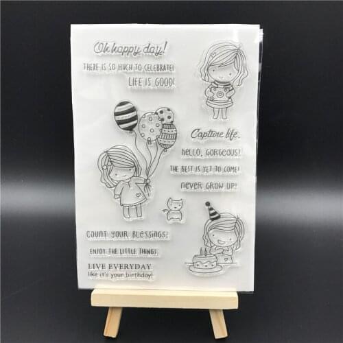 Birthday Girl Transparent Clear Silicone Stamp/Seal for DIY scrapbooking/photo album Decorative clear stamp sheets A522