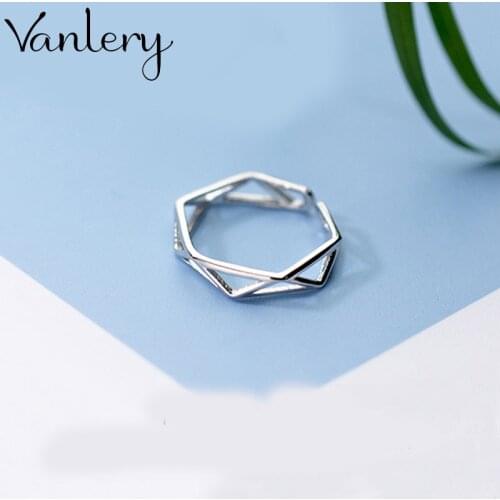 Luxury Brand Hexagon Rings For Women Wedding Statement Jewelry Valentines Gifts Lover Finger Ring