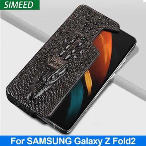Luxury Genuine Leather Protective Cover for Samsung Galaxy Z Fold2 Fold 2 5G SM-F9160 Case Side Loading Shockproof Cover