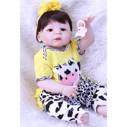 23"57CM bebes reborn Victoria girl fashion dolls reborn toys for kids gift reborn baby corpo inteiro de silicone bonecas oyuncak