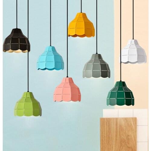 E27 Nordic Minimalist Pendant Light Modern LED Macaron Color Pendant Lamp For Loft Restaurant Cafe Bar Lighting