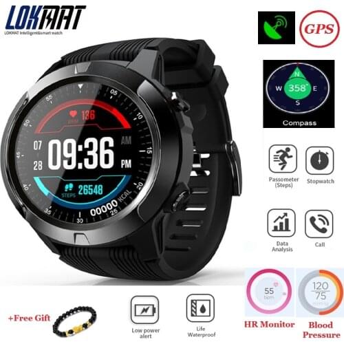 New LOKMAT TK04 GPS Smart Watch Blood Pressure Heart Rate Monitor Waterproof Sports Smartwatch Call Function for Android iOS