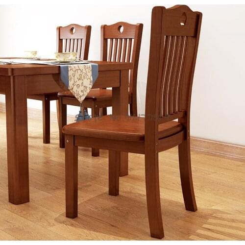 Solid wood chair simple home restaurant Chinese dining chair wooden desk chair walnut hotel hotel backrest stool