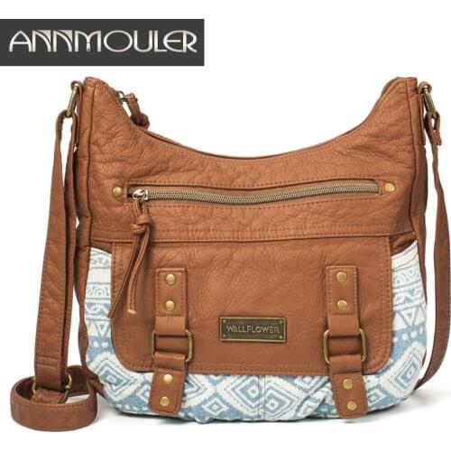 Annmouler Fashion Women Shoulder Bag Pu Leather Crossbody Bag High Quality Messenger Bag for Girls Soft Women Handbag Purse