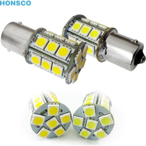 10PCS BA15S Canbus Led Car Light BAY15D Signal Lamps 1156 1157 1142 Turn Bulbs Warm White 18 24 27 SMD 5050 Tail Bulb DC 12V