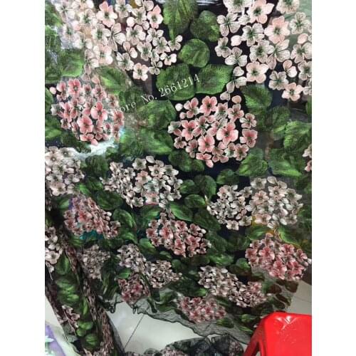 Top Class 3d flower BZL-5407 African tulle Lace Fabric on Sale African Mesh Tulle Net Lace Fabric with 3d flowers