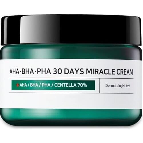 60ml AHA BHA PHA 30 Days Miracle Facial Cream Tea Tree Oil Control Moisturizer Face Cream Acne Scar Treatment Whitening
