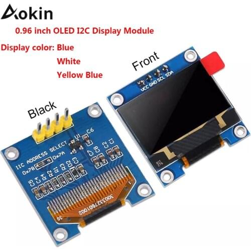 0.96 inch OLED I2C Display Module IIC Serial LCD Screen 0.96" LED Module Display Yellow Blue 12864 OLED Compatible With Arduino