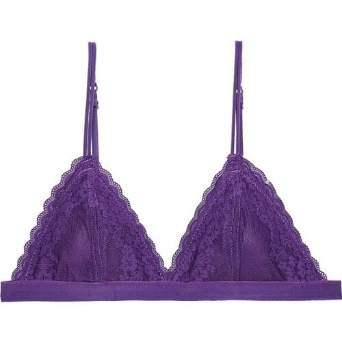 1/2PCS French Style Bralette Seamless Deep V Lace Bra Wireless Thin Underwear Sexy Lingerie Soft Triangle Cup Bras For Women