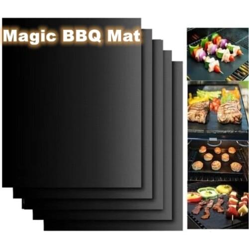 1/5 PC BBQ Grill Mat Pad Baking Sheet Meshes Reusable Portable Outdoor Picnic Cooking Non-Stick Barbecue Tool