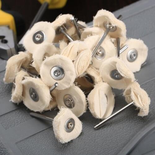 10PCs 25mm Roary Brushes Polishing Pad For Polishing Metals Surfaces Buffing Wheel Brushes For Grinder Drill Dremel Tools