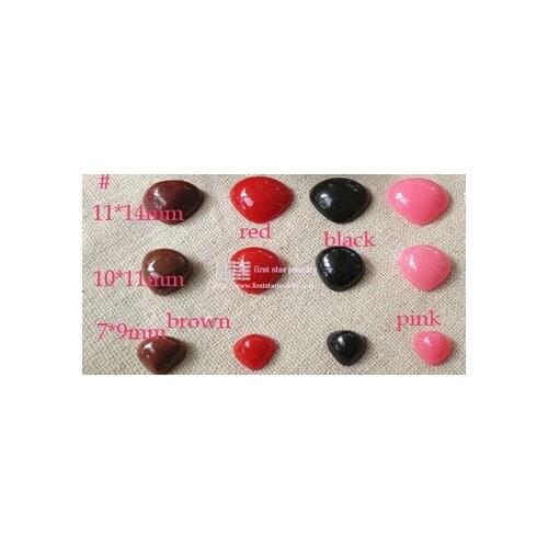 11*14mm plastic Flat triangle toy noses for bear decoration red/pink/black/brown you can choose color or mixed/#SW