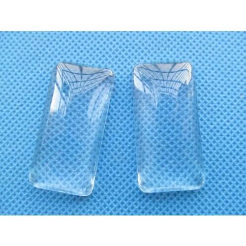 20pcs 23mmx47mm Rectangle Clear/Transparent Glass Cabochons/Cover Cabs,Pendants Domed for Photos,Cabochons, or Art,Tray Bezel