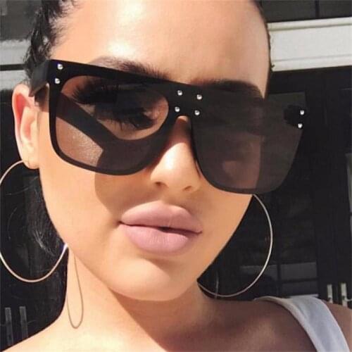 2020 Fashion Vintage Womens Sunglasses Anti-Reflective Square Plastic Glasses Frame Brands Design Oversized Sun Glasses Uv400