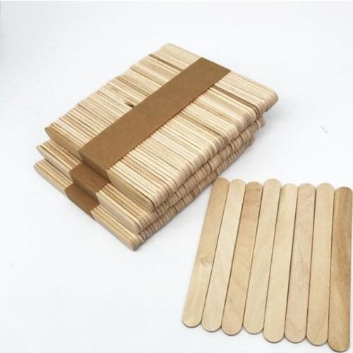 50Pcs Popsicle Sticks Natural Wooden Pop Popsicle Sticks 11.4CM Length Wood Craft Ice Cream Sticks Popsicl Accesorios