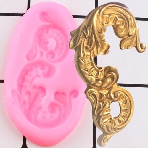 Baroque Relief Border Silicone Molds DIY Lace Frame Fondant Cake Decorating Tools Cupcake Topper Chocolate Candy Gumpaste Moulds