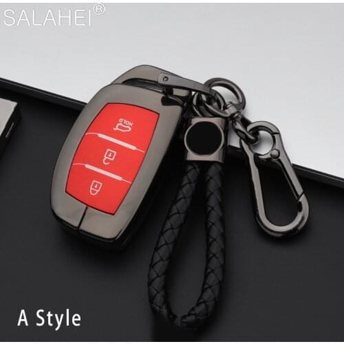 Zinc Alloy + TPU Car Remote Key Case Cover For Hyundai Tucson Creta ix25 i10 i20 i30 ix35 Verna Mistra Elantra 2015 2016-2018