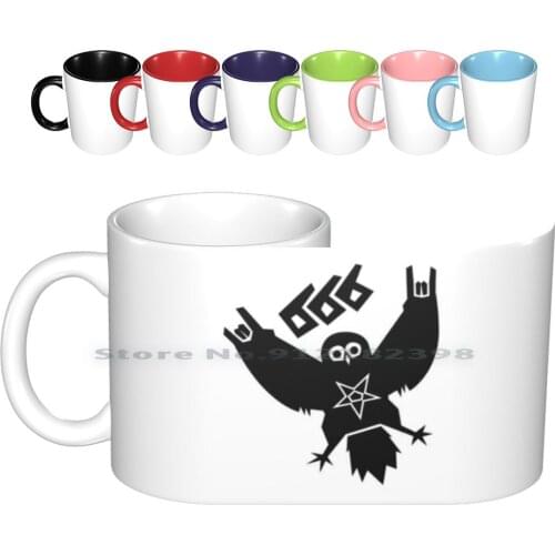 Black Metal Owl Ceramic Mugs Coffee Cups Milk Tea Mug True Black Metal Black Metal Metal And Roll Hardrock Heavy Metal Music