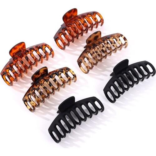 3 European version 11cm keel frosted big clip leopard print simple plastic hair clip clip plate hair clip F6