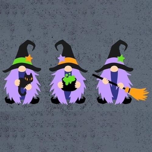 Halloween Gnome Witch Metal Cutting Dies Stencil DIY Scrapbooking Album Paper Card Template Mold Embossing Decoration R7UB