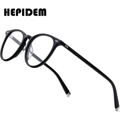 HEPIDEM Acetate Optical Eyeglass Frames Men Retro Vintage Round Glasses Nerd Women Prescription Spectacles Myopia Eyewear 9122