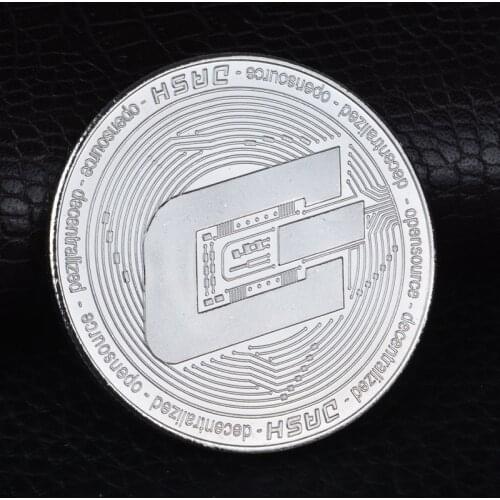 Dash Coins Bitcoin Collection Physical Gift Collection Silver Plated Art Antique Home Holiday Decor Imitation Replica Coins