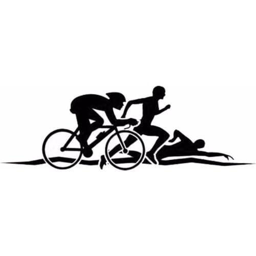 Creative Personality Triathlon Funny Body Sticker Art Display Car Decoration Decal Waterproof Sunscreen Black/white, 16cm*5cm