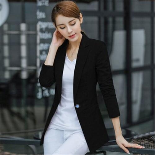 Small Women Suit 2020 Women Blazers And Jackets Spring Autumn Linen Blazer Feminino Single Button Ladies Jacket CJ006