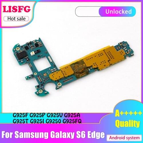 32GB For Samsung Galaxy S6 Edge Motherboard With Android System For G925F G925P G925V G925A G925T G925I G9250 G925FQ Logic Board