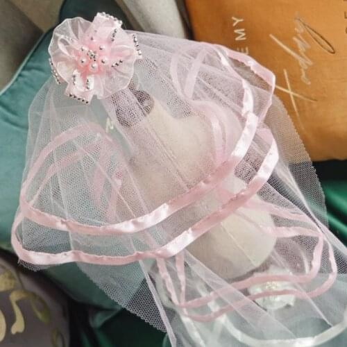 Cute Pet Dog Bow Hairpin Clip for Birthday Party Wedding Puppy Cat Princess Lace Rhinestone Headwear Dogs Headdress Accessories