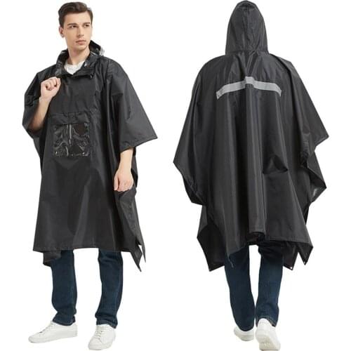 Multi-purpose Hooded Raincoat Waterproof Rain Poncho Reusable Rain Coat For Men Women Motorcycle Bike Riding Outdoor Hiking