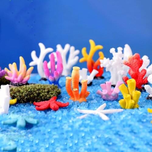 Simulation Coral Starfish Aquarium Miniature Fairy Garden Micro Moss Landscape DIY Fish Culture Turtle Terrarium Accessories
