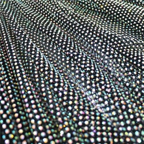 Fashion DIY AB Color Rhinestone Mesh Fabric Sewing Crystal Cloth Ribbon Elastic Net Fabric For Party Dress SS10 Stones