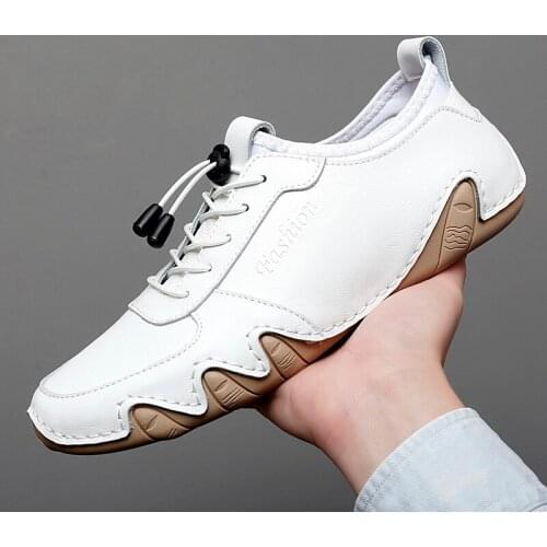 2021 New fashion Casual Shoes Men Loafers Genuine Leather Flat Slip on High Quality Designer Shoes Men Sneaker Footwear Male
