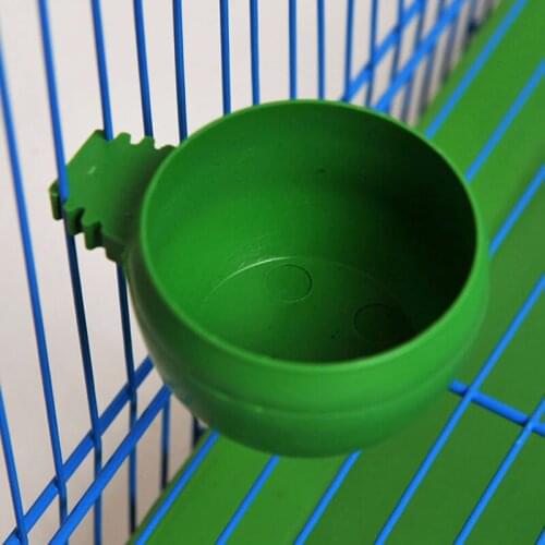 New Parrot Bird Hamster Feed Bowl Cage Hanging Drinking Food Feeder Plastic Round Water Cup Bowl Feeding Bowl Tools